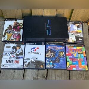 Sony Playstation 2 PS2 Fat SCPH-39001 Console With 6 Video Games - Tested